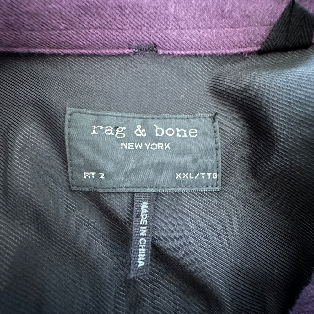 Rag & Bone Men's Fit2 Tomlin Slim-Fit Cotton Shirt XXL Plum Used Great Cond. - Picture 3 of 8